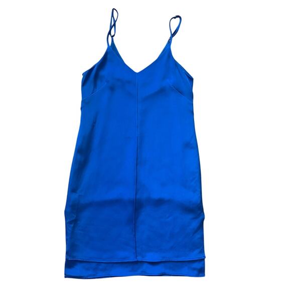 Hunter Bell Double Layer Silk Slip Dress Colbalt Blue Size 6 - Picture 6 of 10